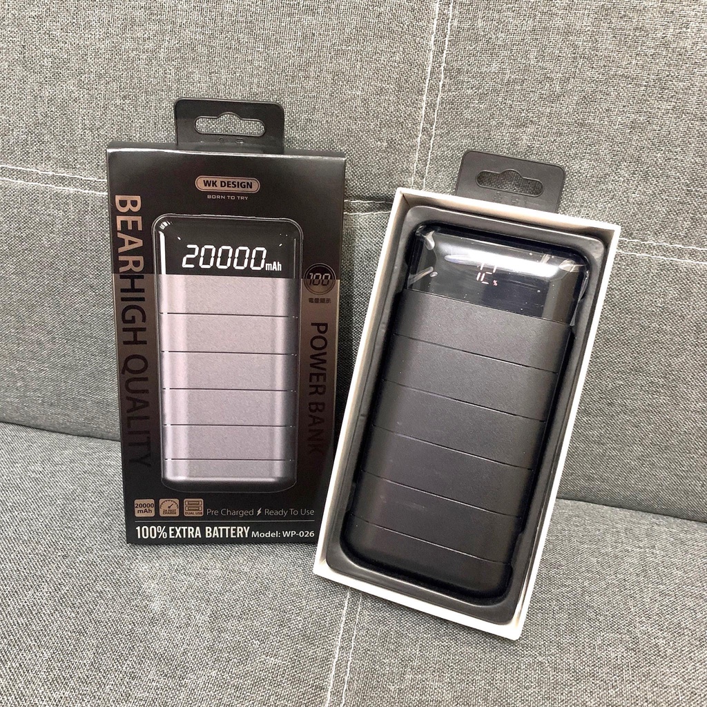 Sạc pin dự phòng WK - WP026 20000Mah cho iphone ipad android samsung oppo xiaomi sạc nhanh 5V 2.1A thumbnail