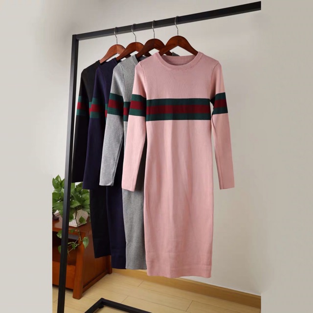 [Mã WAMST112 giảm 25k đơn 150k] Đầm len body pha vạch gucci | BigBuy360 - bigbuy360.vn