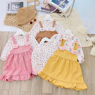 Set váy nhung tăm siêu xinh cho bé gái