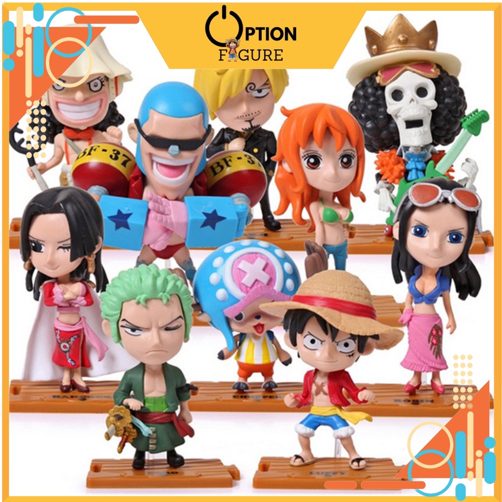 Mô Hình Anime One Piece mini team Luffy Zoro Sanji Nami Usopp Robin Chopper Franky Brook BoaHancock, Figure One Piece rẻ