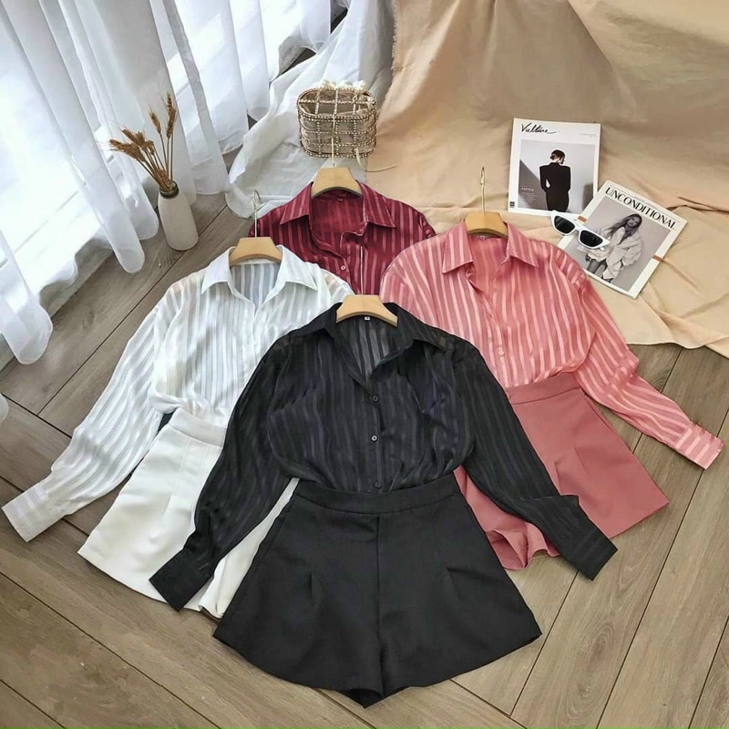 Sét Sơ Mi Sọc Bigsize 55kg Đến 100kg (M/L/XL/XXL)