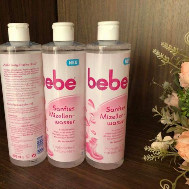 Nước tẩy trang Bebe  tẩy sạch lớp trang điểm, an toàn cho da, 400ml nội địa Pháp, GGEU