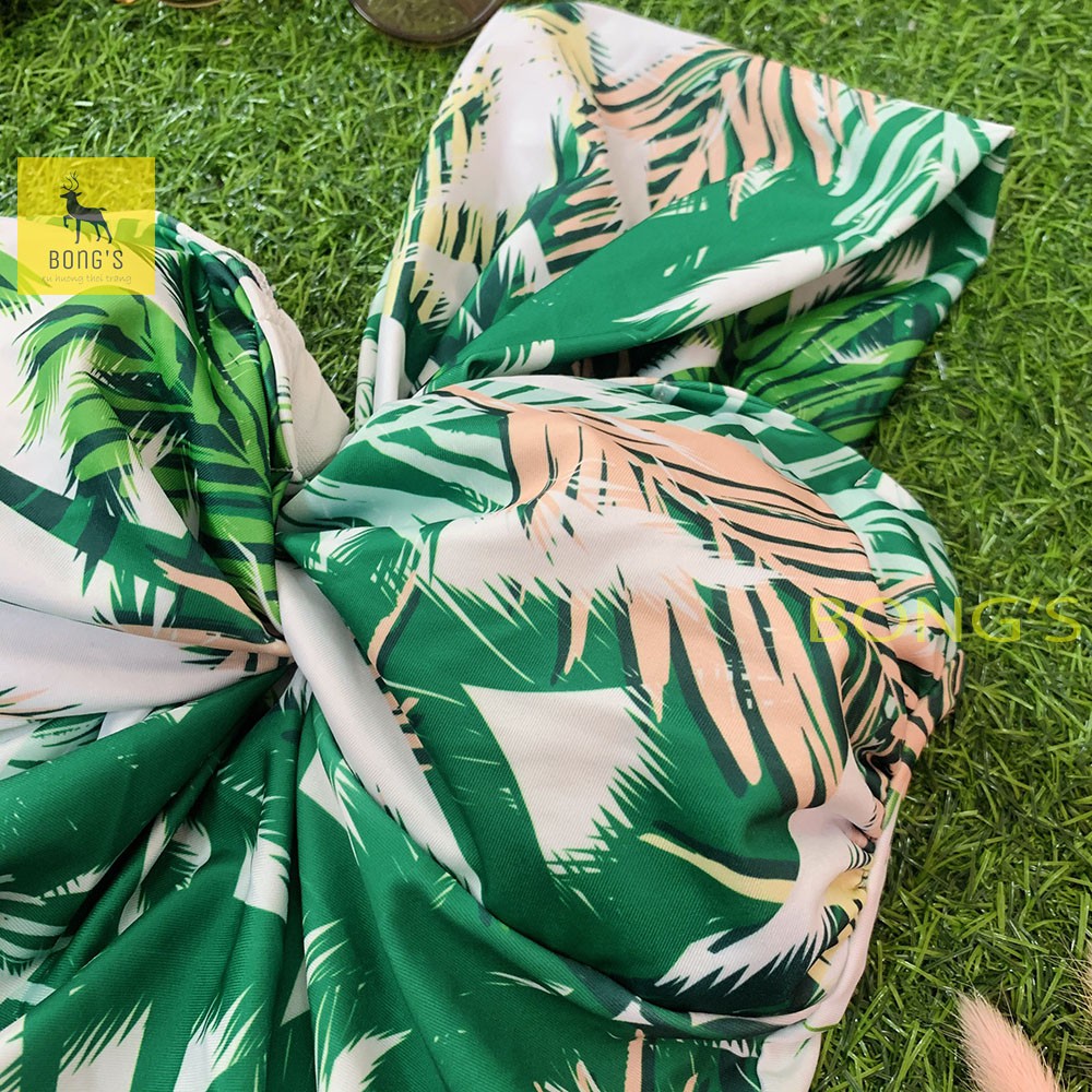 Bikini 1 mảnh - Bikini họa tiết lá lệch vai phong cách Hàn Quốc (Ảnh thật) | BigBuy360 - bigbuy360.vn