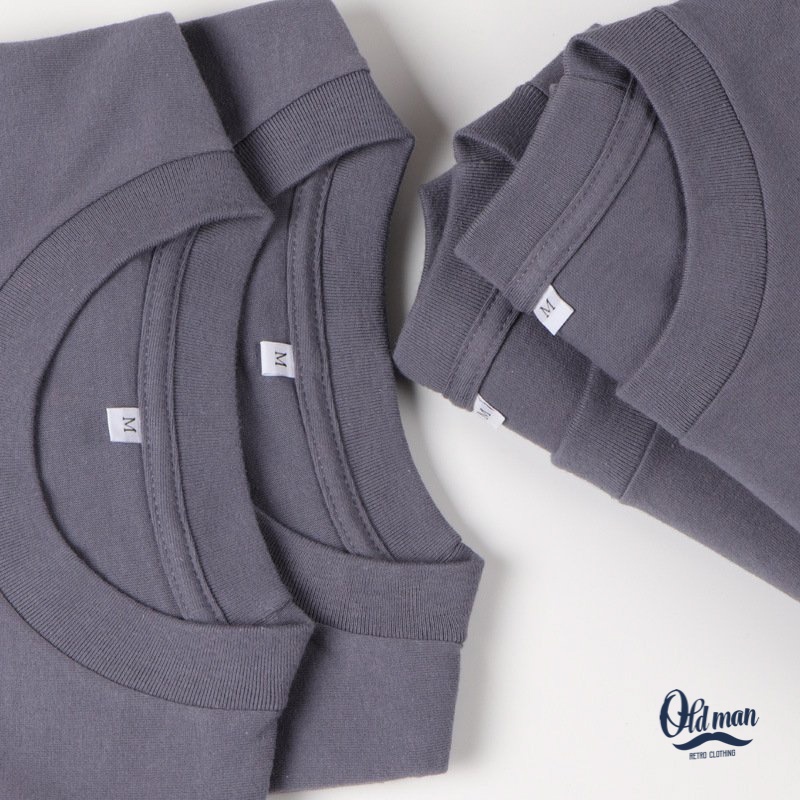 Áo Thun Vintage Nam Trơn Basic OLDMAN, Áo Phông Nam Retro 230g 100% Cotton, Vải Dày, Mịn, Kiểu Dáng Trẻ Trung | BigBuy360 - bigbuy360.vn