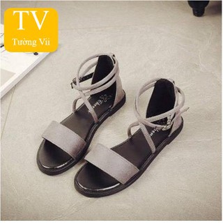 Giày sandal nhung ngang dây chéo cổ chân SD-0068