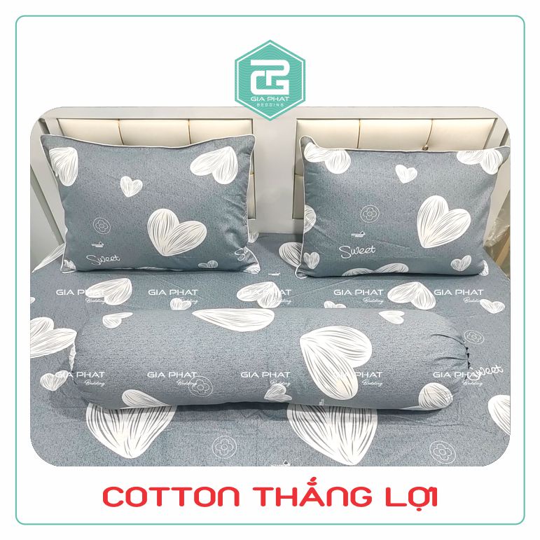 Bộ ga gối Thắng Lợi {4 món}100% Cotton chuẩn logo