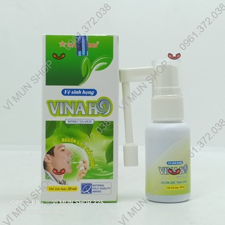XỊT HỌNG VINAHO vệ sinh miệng họng hàng ngày, khử mùi hôi miệng