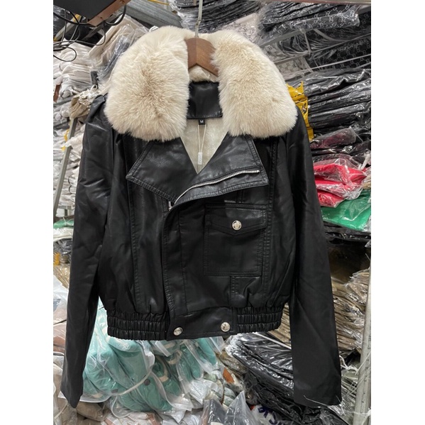 Áo khoác da lót lông  hót hit hàng QCL1