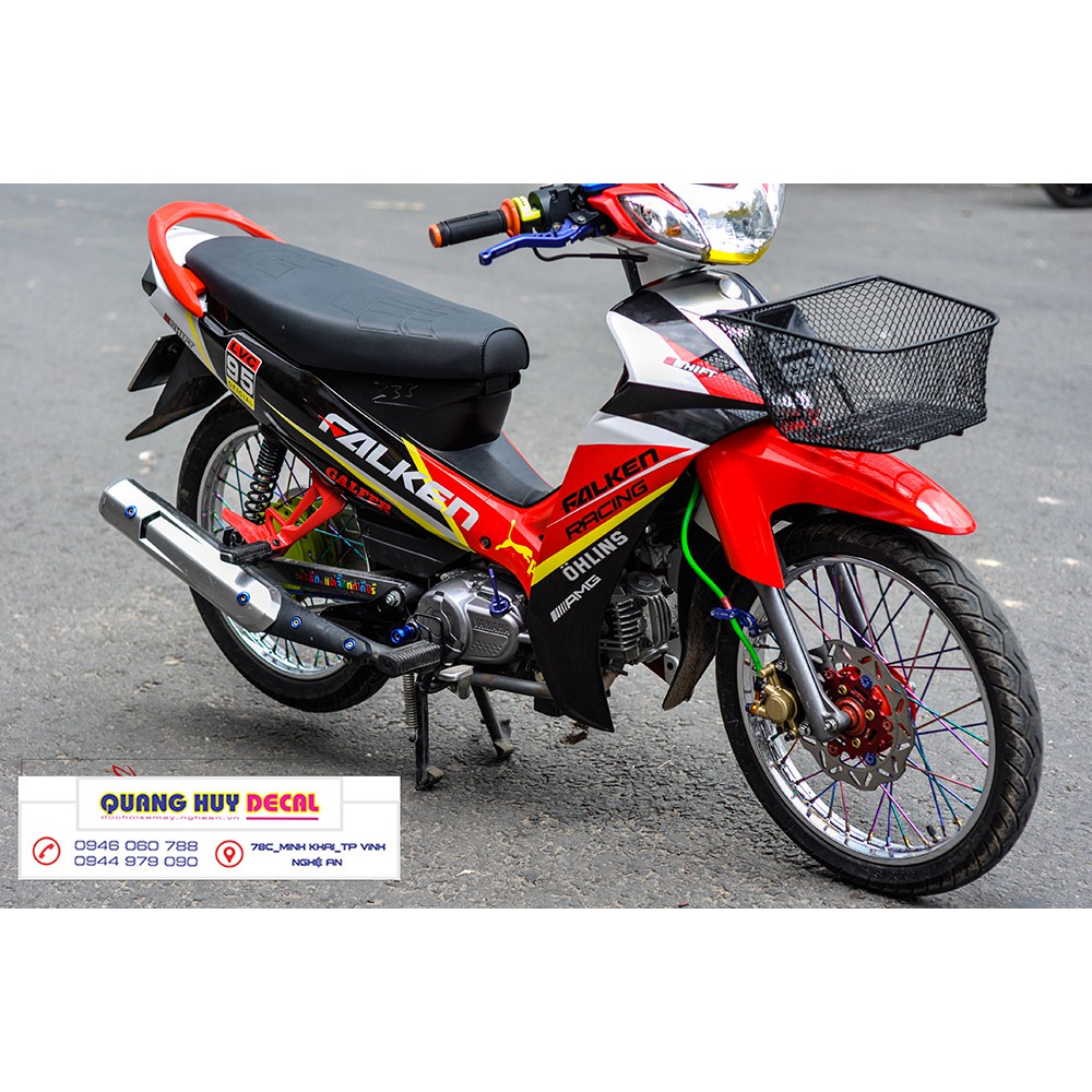 Tem trùm Sirius ♦FREESHIP♦ đỏ đen rc, độ team decal xe máy si spark rẻ đẹp