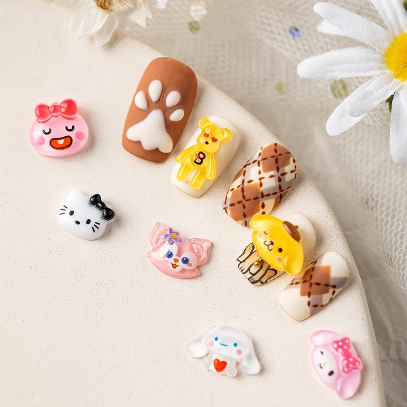 Set charm hoạt hình tổng hợp new trang trí nail/móng tay