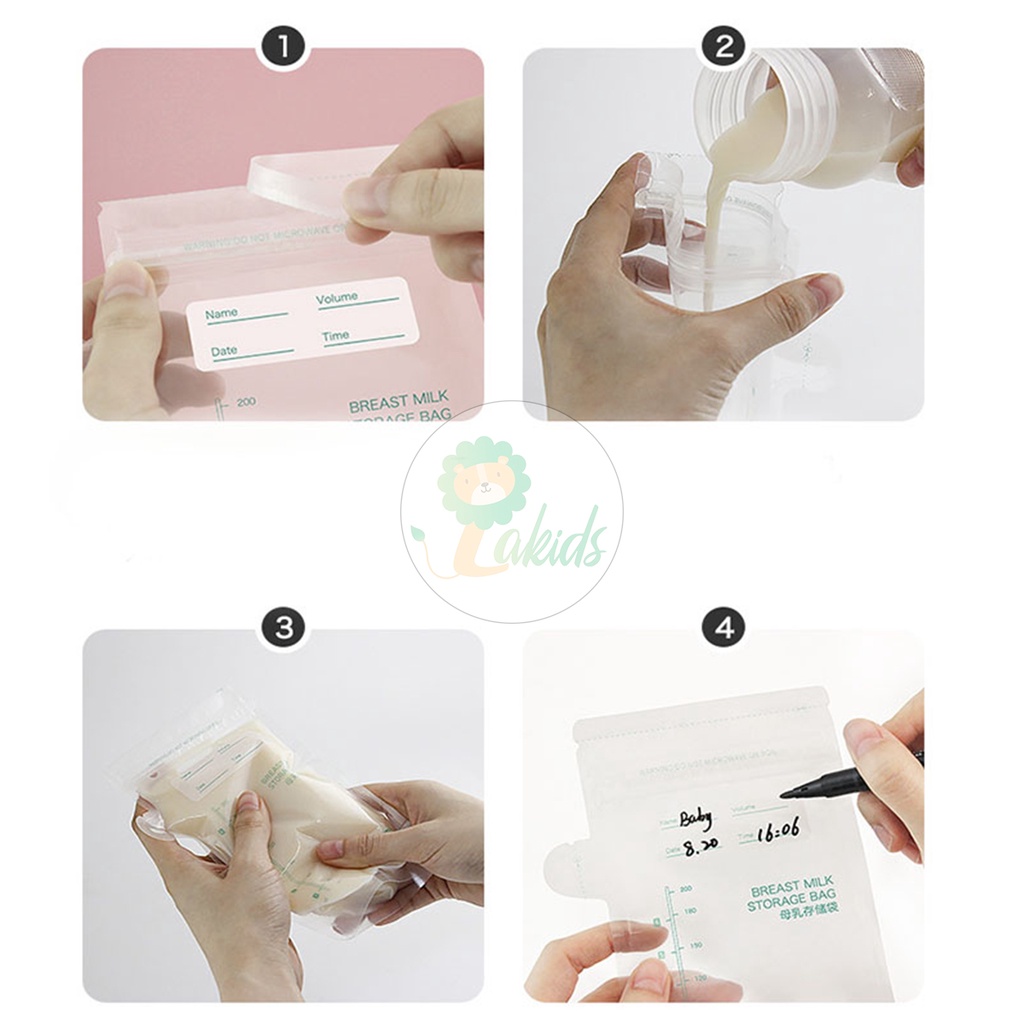 Túi trữ sữa, túi đựng sữa mẹ Misuta có vòi tiện lợi 150ml/200ml hộp 30 chiếc - Lakids