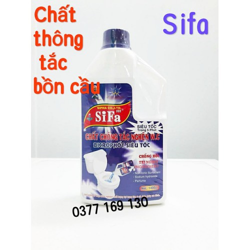 Chai thông tắc Bồn Cầu chống hôi Sifa Siêu nhanh Siêu mạnh 5 phút cao cấp 1400g