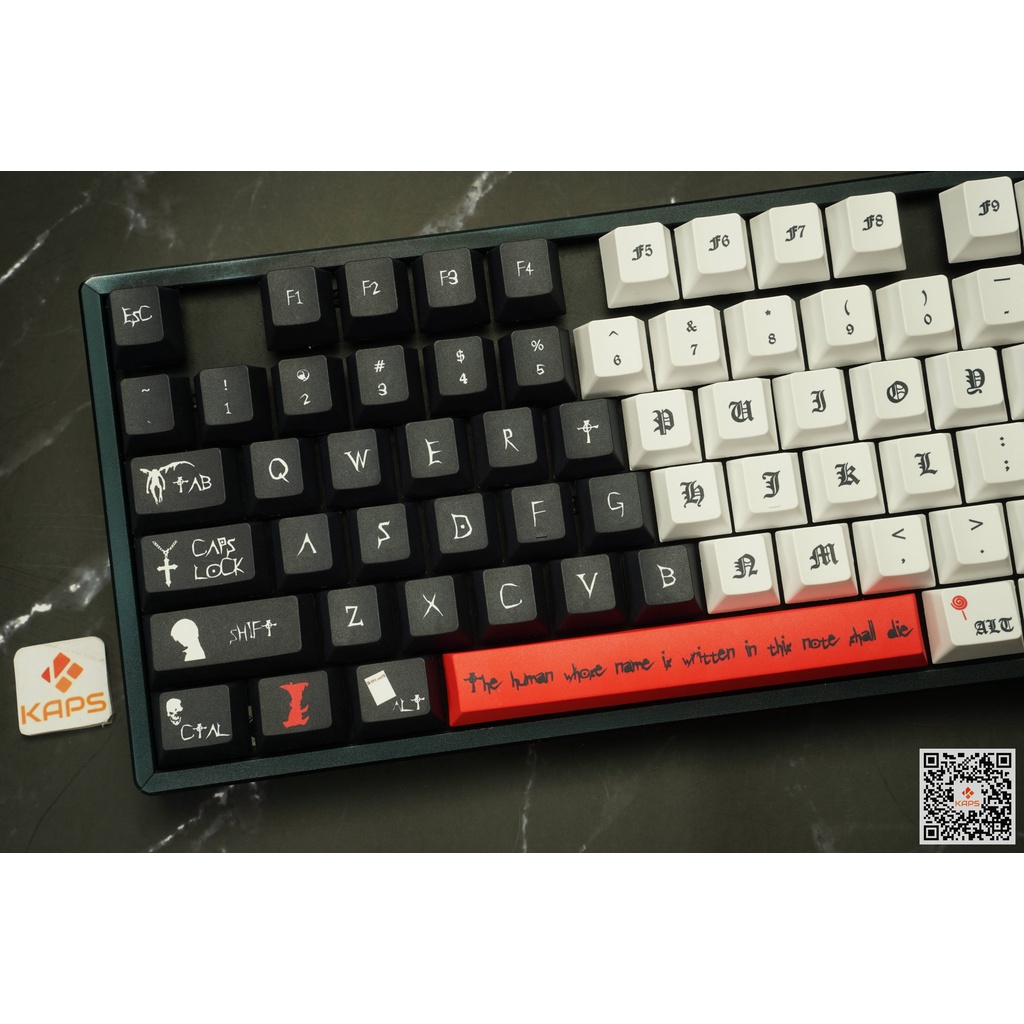 Keycap Death Note - profile CHERRY - keycap PBT - Dyesub - 134 nút cho bàn phím cơ Leopold, IKBC, Edra, RK, Dareu