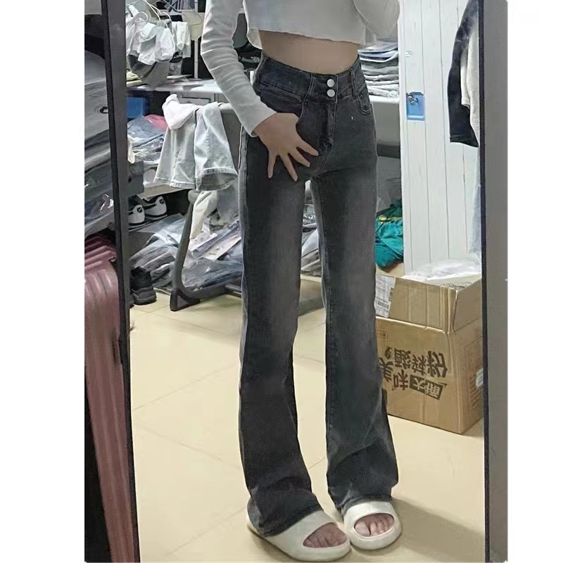 Quần jeans Nữ Lưng Cao Ống Loe Thời Trang Hàn Quốc