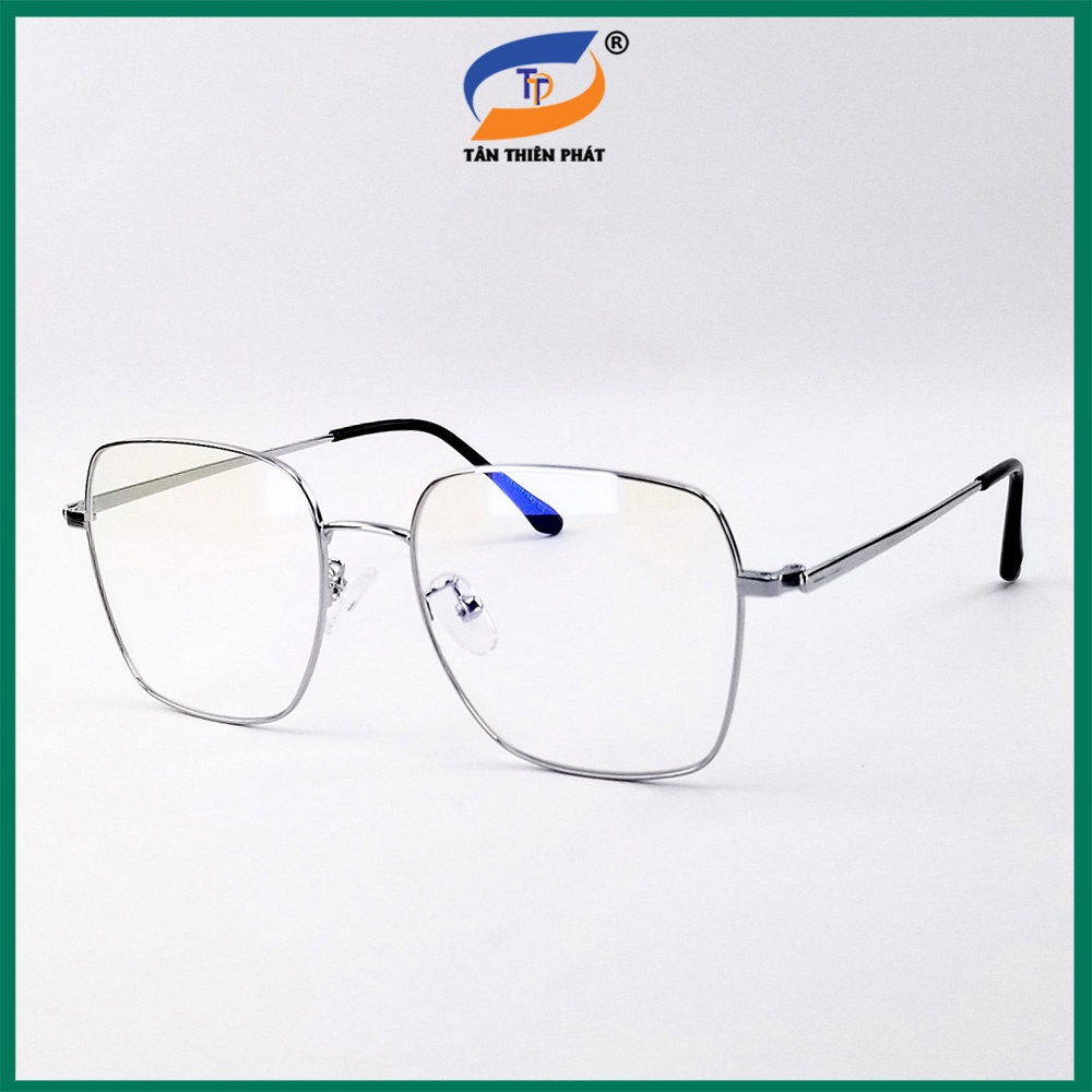Gọng kính cận nam nữ kim loại màu đen, bạc GC2948. Tròng/Mắt kính giả cận 0 độ chống ánh sáng xanh, chống tia UV