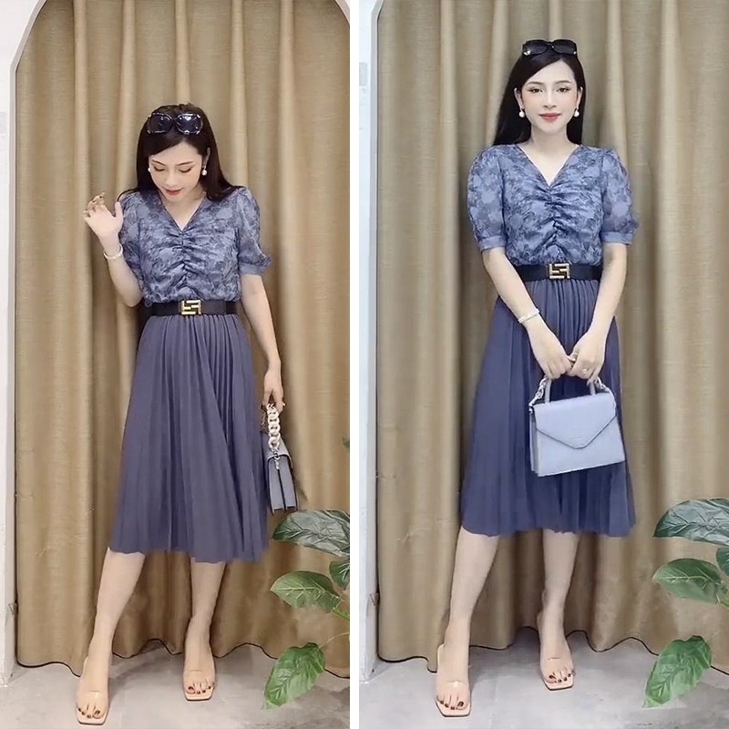 Set Áo Váy Công Sở, Bộ Váy Thời Trang Nữ Siêu Sang. Bán Lẻ Áo và Chân Váy