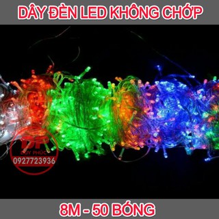 Dây đèn led trang trí không chớp 8m – 50 bóng – nhiều màu