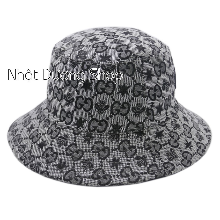 Nón tai bèo vành nhỏ xịn họa tiết chữ độc đáo, thời trang - Xám, mang phong cách sang trọng và nổi bật