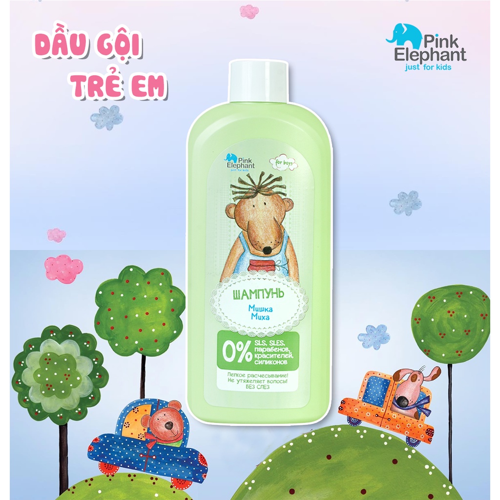 Dầu gội cho trẻ em Pink Elephant Bruin George 500ml - BioTopcare Official