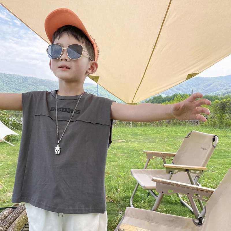 Áo Thun Cotton Sát Nách Thiết Kế Mới Thời Trang Mùa Hè Dành Cho Bé Trai