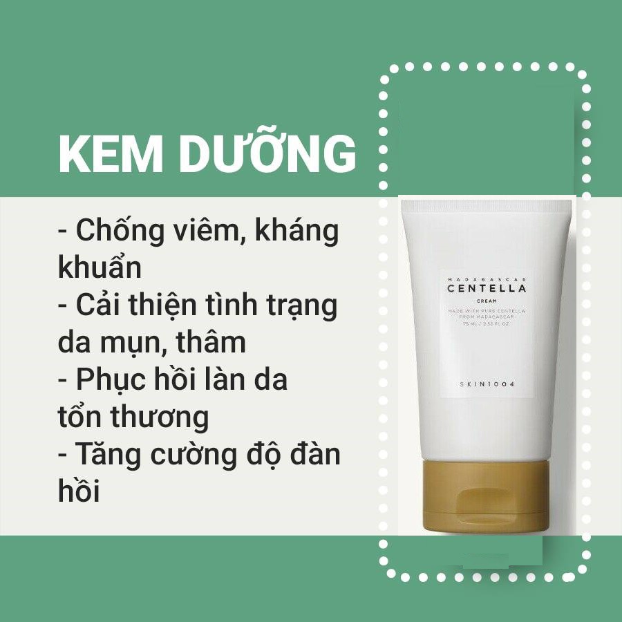 Kem Dưỡng Giảm Mụn Và Làm Dịu Da Chiết Xuất Rau Má Skin1004 Madagascar Centella Cream 75ml - Mẫu mới
