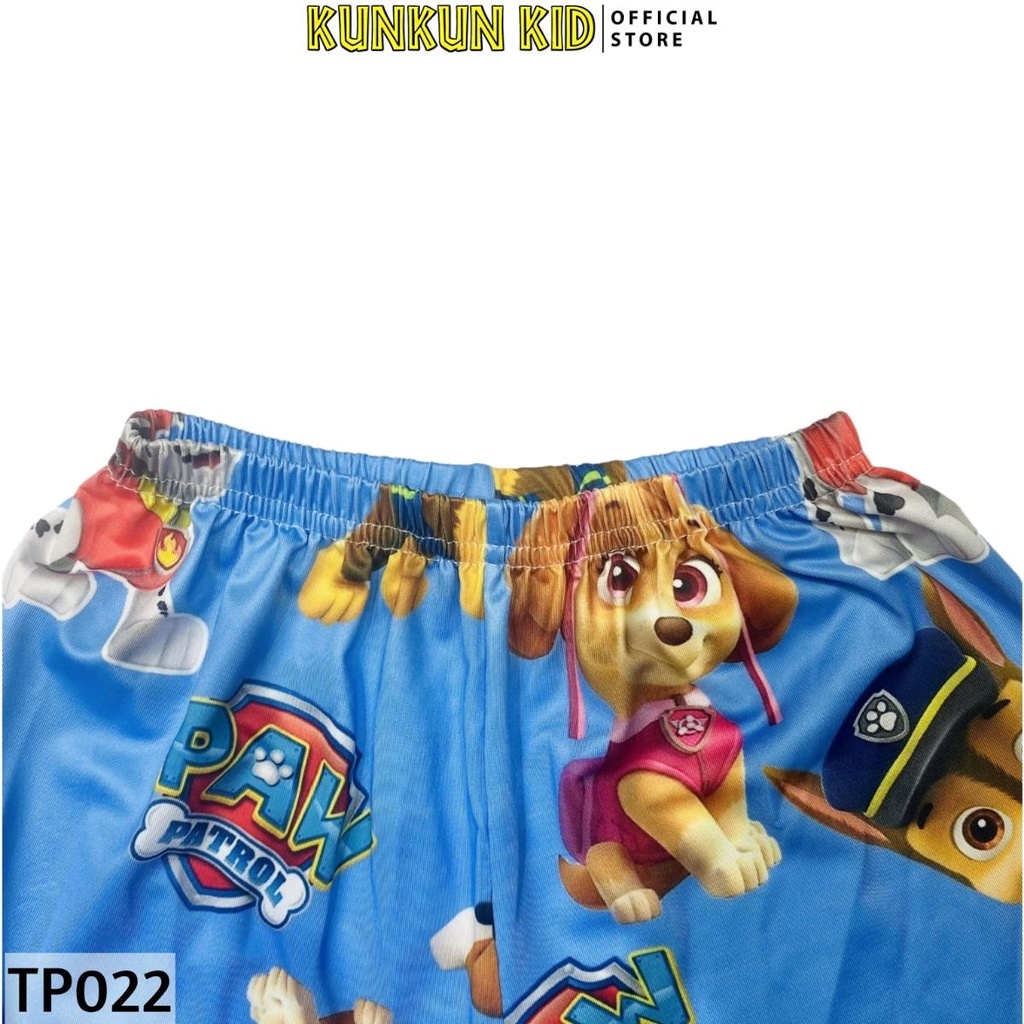 Quần áo bé trai size đại từ 10kg-60kg chất thun lạnh thoáng mát in 3d hình chó cứu hộ tay ngắn Kunkun Kid TP022