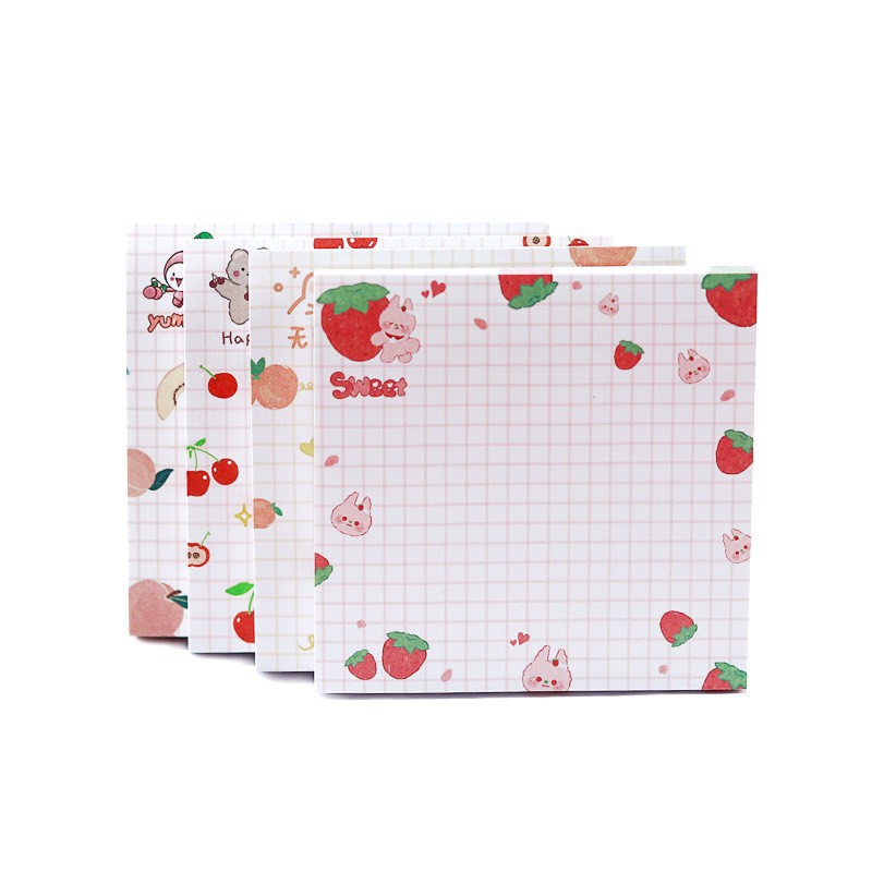 Tập 80 giấy note giấy nhớ họa tiết dễ thương FRUIT 8*8cm D-04