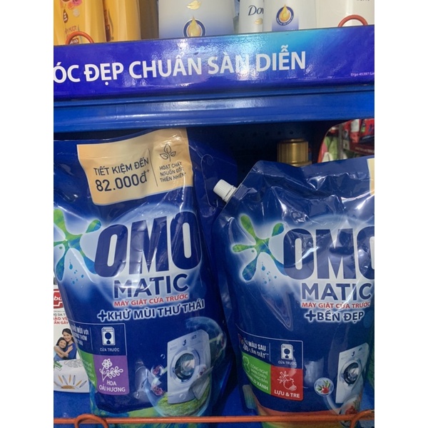 Nước giặt Omo Matic cửa trước khử mùi thư thái , lựu tre 2kg/3.6kg