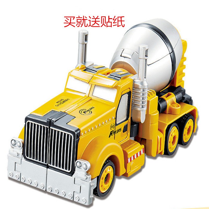 Năm trong một Máy biến áp Hợp kim Robot Xe tải xúc Cần cẩu nâng trộn Đồ chơi Mô hình ô tô