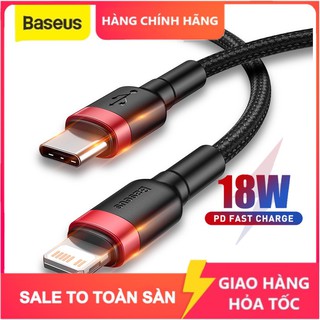[PD 20W/18W]Dây cáp sạc/đồng bộ dữ liệu Baseus PD 20W/18W cổng USB C to cho IP11 Pro