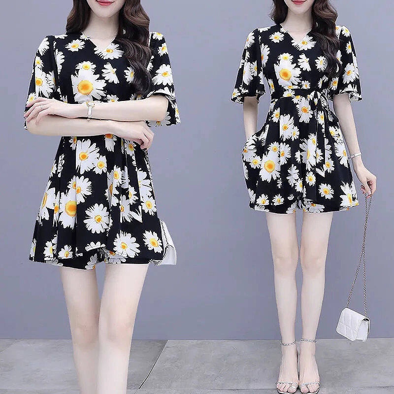 Set Đầm Ngắn + Quần Short Vải Chiffon Thời Trang Mùa Hè Hàng Mới 2022