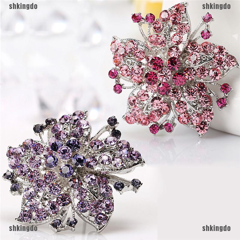 THINH Ghim cài áo hình bông hoa đính đá thanh lịch dành cho nữ