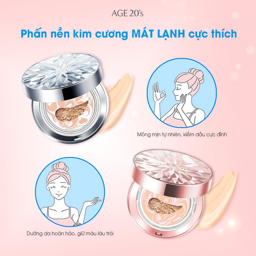 Phấn Nền Lạnh Kim Cương Dưỡng Da Lâu Trôi AGE20’s Essence Cover Pact Original SPF 50+/PA+++ 12.5g | BigBuy360 - bigbuy360.vn
