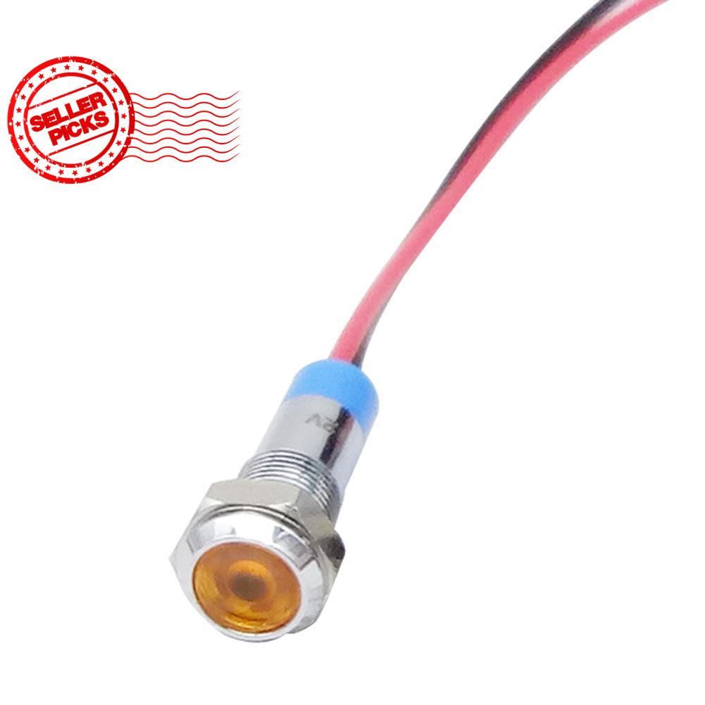 Đèn LED tín hiệu cảnh báo bằng kim loại 8mm 12V G6J7 24V 6V O4G8 220V B9O6