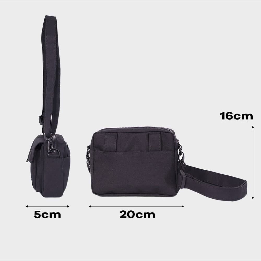 Túi đeo chéo dạng hộp Minigo chất liệu chống thấm nước nắp gài nam châm tiện lợi nhiều màu trơn