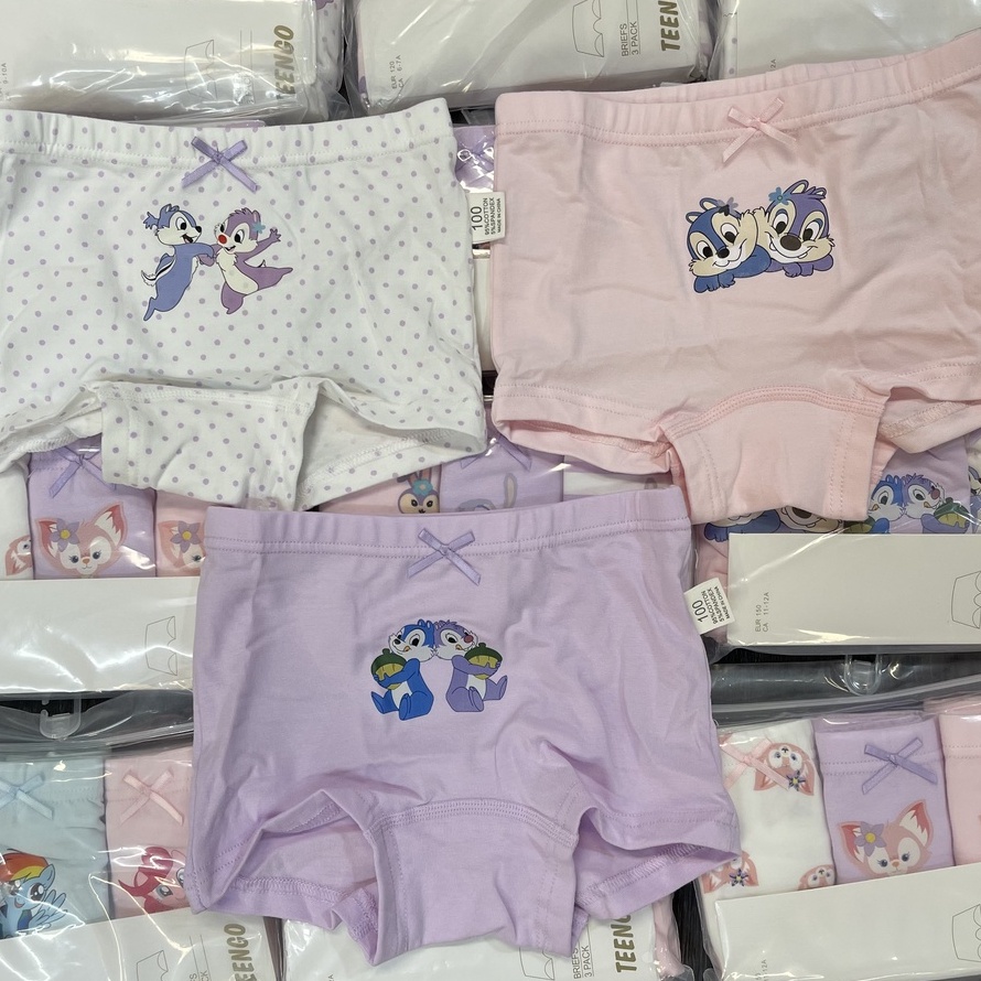 Quần Chíp Bé Gái - Set 3 quần chip đùi xuất dư thương hiệu Teengo 100% Cotton size 100-160