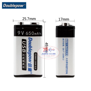Pin Sạc Cổng Micro USB Doublepow 9V 6F22 650mAh