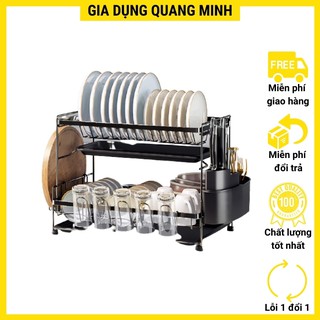 Kệ để bát đũa thông minh 2 tầng đặt mặt bếp sơn tĩnh điện