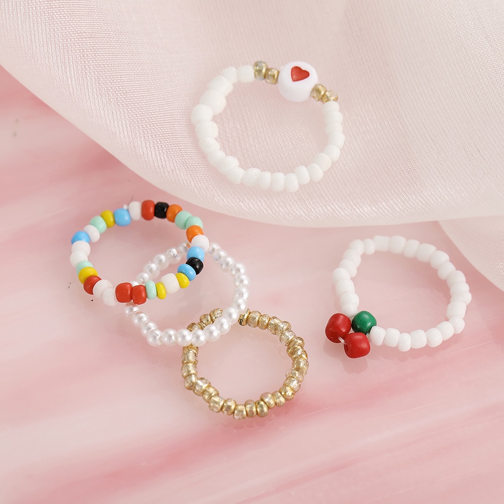 Set 5 Nhẫn Đeo Ngón Tay Thời Trang Hàn Quốc Cho Nữ