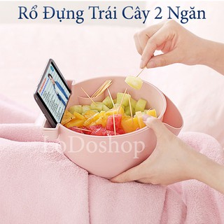 Rổ nhựa 2 lớp có khe để điện thoại tiện lợi