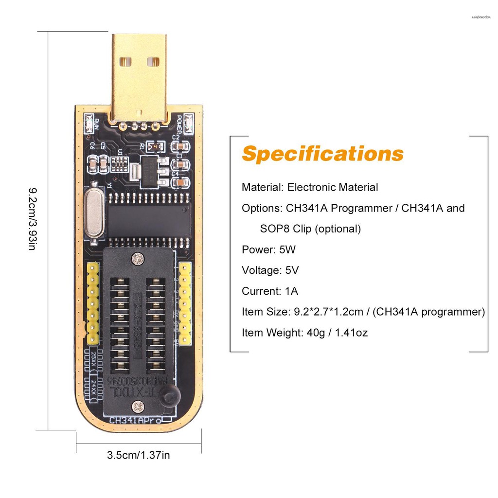 Mạch Lập Trình Ch341A Usb Programmder Eeprom Với Kẹp Sop8 Cho 24 / 25 Series