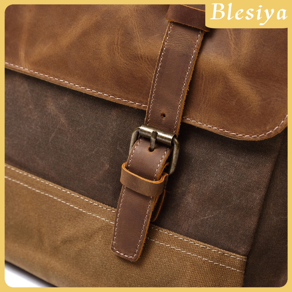 [BLESIYA] Vintage Leather Men Business Travel Laptop Briefcase Messenger Bag Satchel