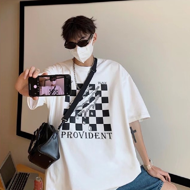 Áo Thun Tay Ngắn Dáng Rộng In Chữ Phong Cách Hip Hop Thời Trang Mùa Hè Cho Nam Giới Size M-8XL