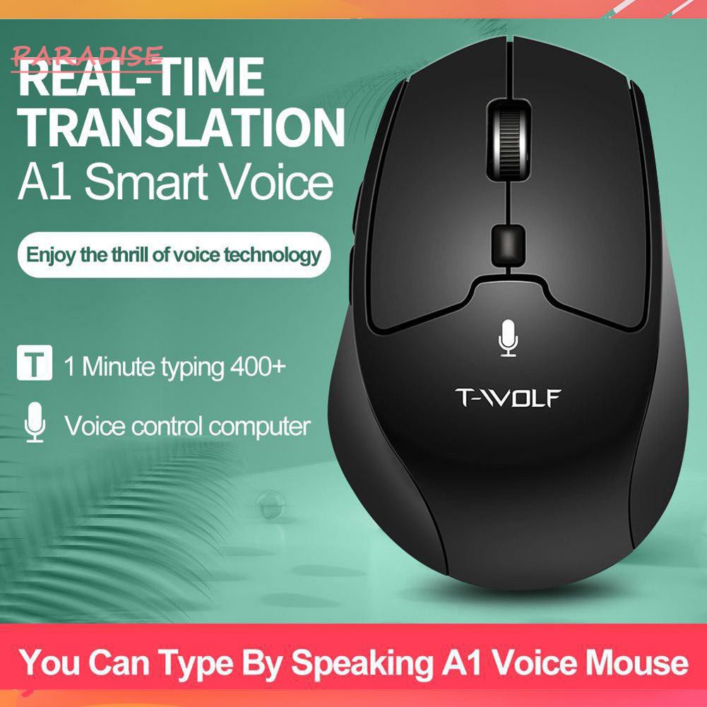 Paradise1 A1 2.4GHz Rechargeable 1600DPI Adjustable Smart Wireless AI Voice Mouse 