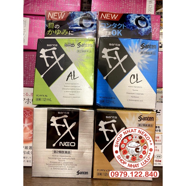 Thuốc nhỏ mắt Sante santen Beauteye Moon Nhật bản màu xanh/đỏ