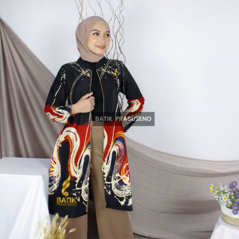 Áo Đồng Phục Công Sở Tay Dài Màu Đen Bằng Vải Cotton In Họa Tiết Cây Mơ Truyền Thống Dành Cho Bạn Nữ
