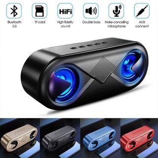 Loa bluetooth không dây mini cầm tay di dộng S6 bass căng đèn LED nhấp nháy theo nhạc