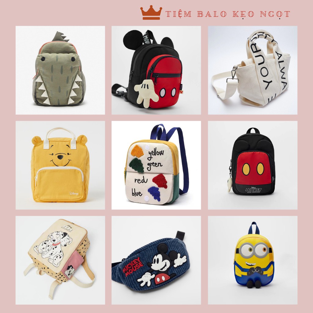 Balo cho bé mẫu giáo. Balo bé trai bé gái kiểu dáng kích thước đa dạng phong phú cho bé