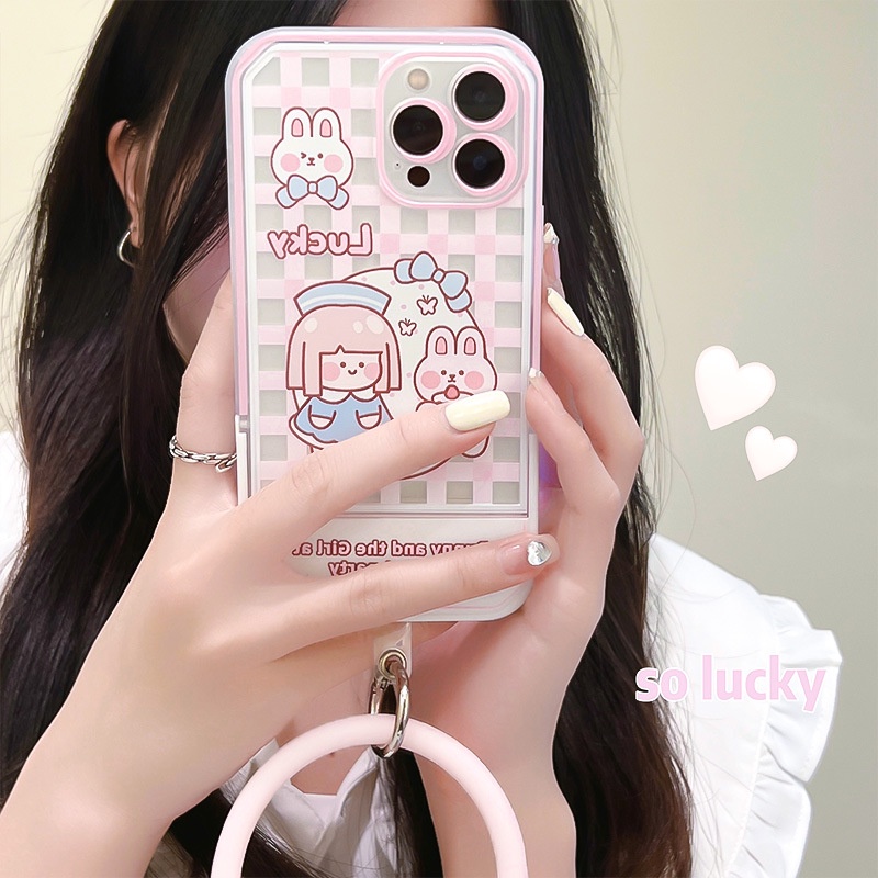 Ốp lưng iphoneỐp Điện Thoại  Kèm Giá Đỡ Tàng Hình Họa Tiết Hoạt Hình Dễ Thương Cho iphone 14 / 13Pro 12 / xs / 6 / 7 / 8PLUSDinuo case