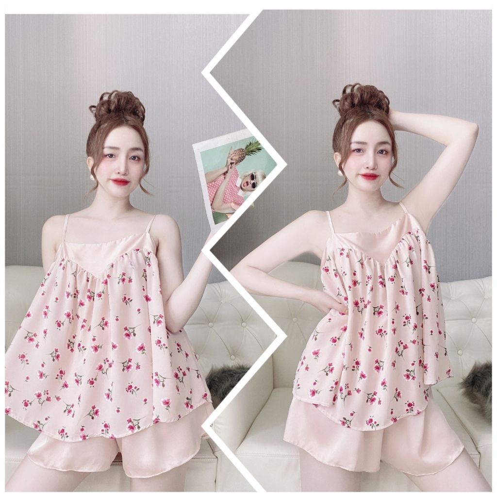 Đồ Ngủ Nữ BIGSIZE Đồ Ngủ Sexy lụa Satin Babydoll cao cấp mềm mại xinh xắn &lt; 62KG